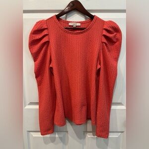 Loft Long Ruched Sleeve Lightweight Shirt Blouse Women’s Size Medium